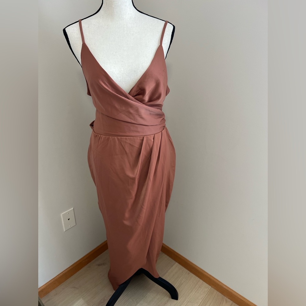 Showpo Terracotta Wrap Dress